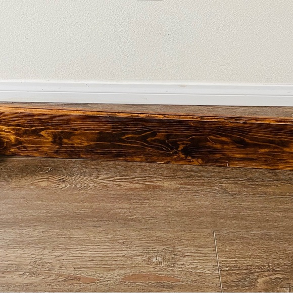 Rustic Brown Wooden Wall Shelf - Picture 8 of 13